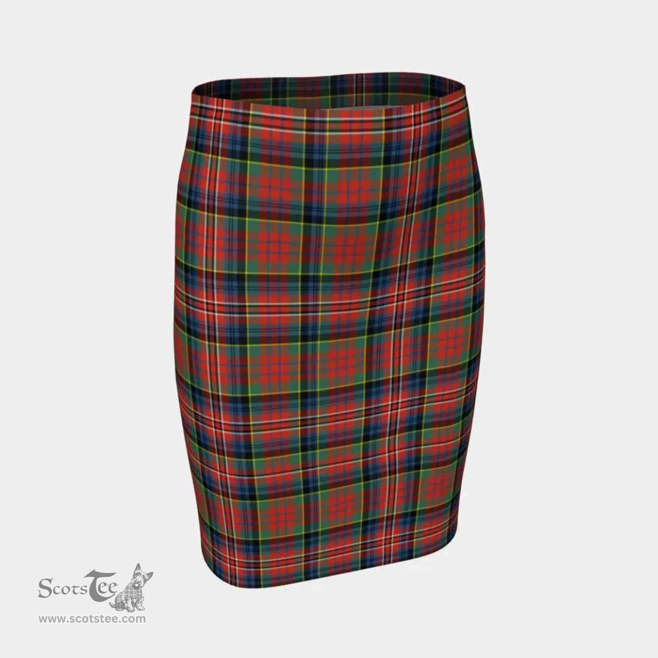 Scottish MacPherson Ancient Clan Tartan Womens Pencil Skirt Tartan Fitted Skirt