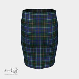 Scottish MacInnes Modern Clan Tartan Womens Pencil Skirt Tartan Fitted Skirt