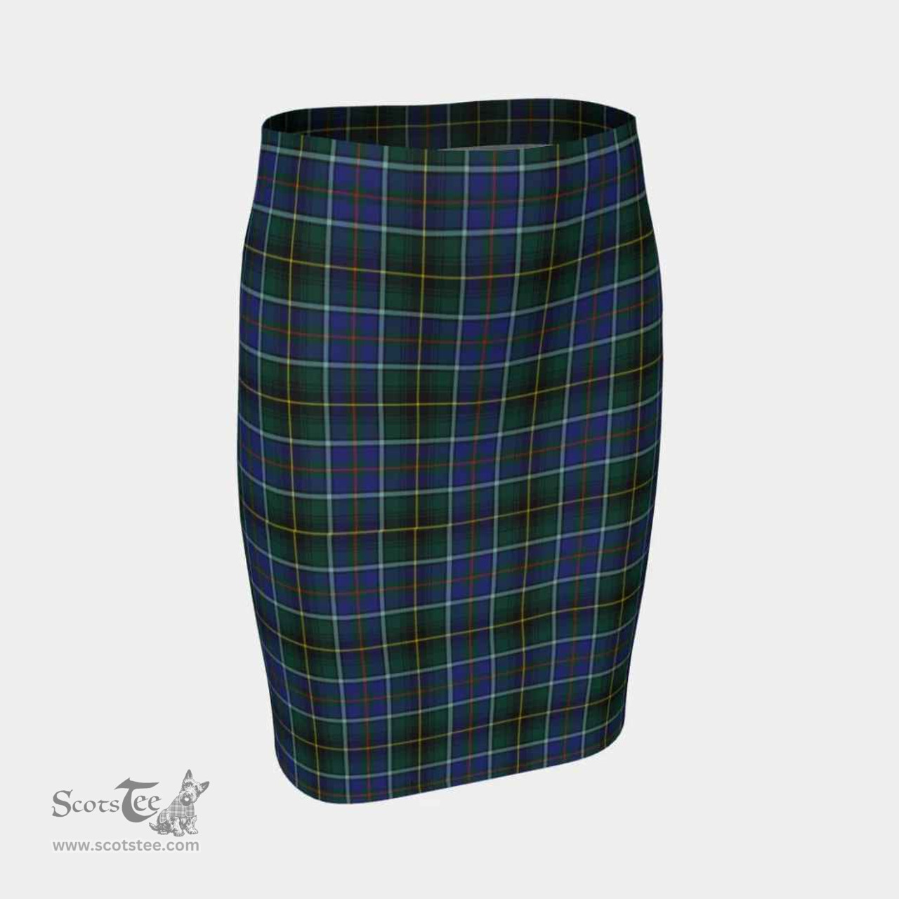 Scottish MacInnes Modern Clan Tartan Womens Pencil Skirt Tartan Fitted Skirt