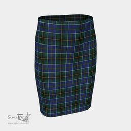 Scottish MacInnes Modern Clan Tartan Womens Pencil Skirt Tartan Fitted Skirt