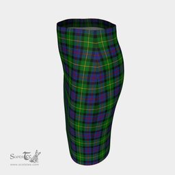 Scottish Tait Modern Clan Tartan Womens Pencil Skirt Tartan Fitted Skirt