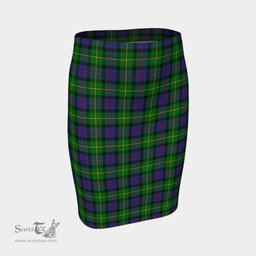 Scottish Tait Modern Clan Tartan Womens Pencil Skirt Tartan Fitted Skirt