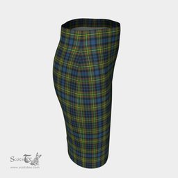 Scottish MacLellan Ancient Clan Tartan Womens Pencil Skirt Tartan Fitted Skirt