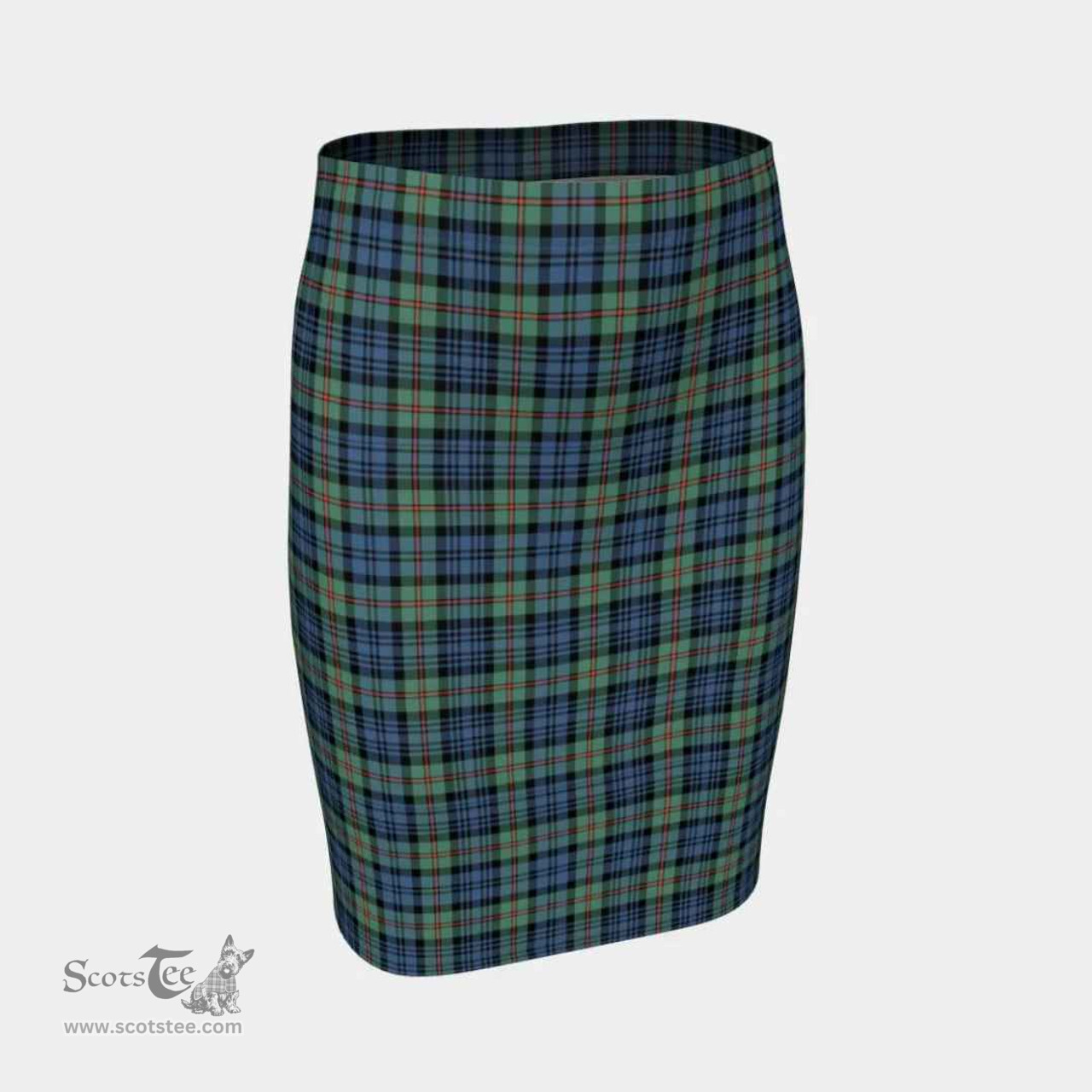 Scottish MacKinlay Ancient Clan Tartan Womens Pencil Skirt Tartan Fitted Skirt