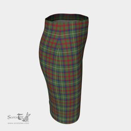 Scottish Shaw Green Modern Clan Tartan Womens Pencil Skirt Tartan Fitted Skirt