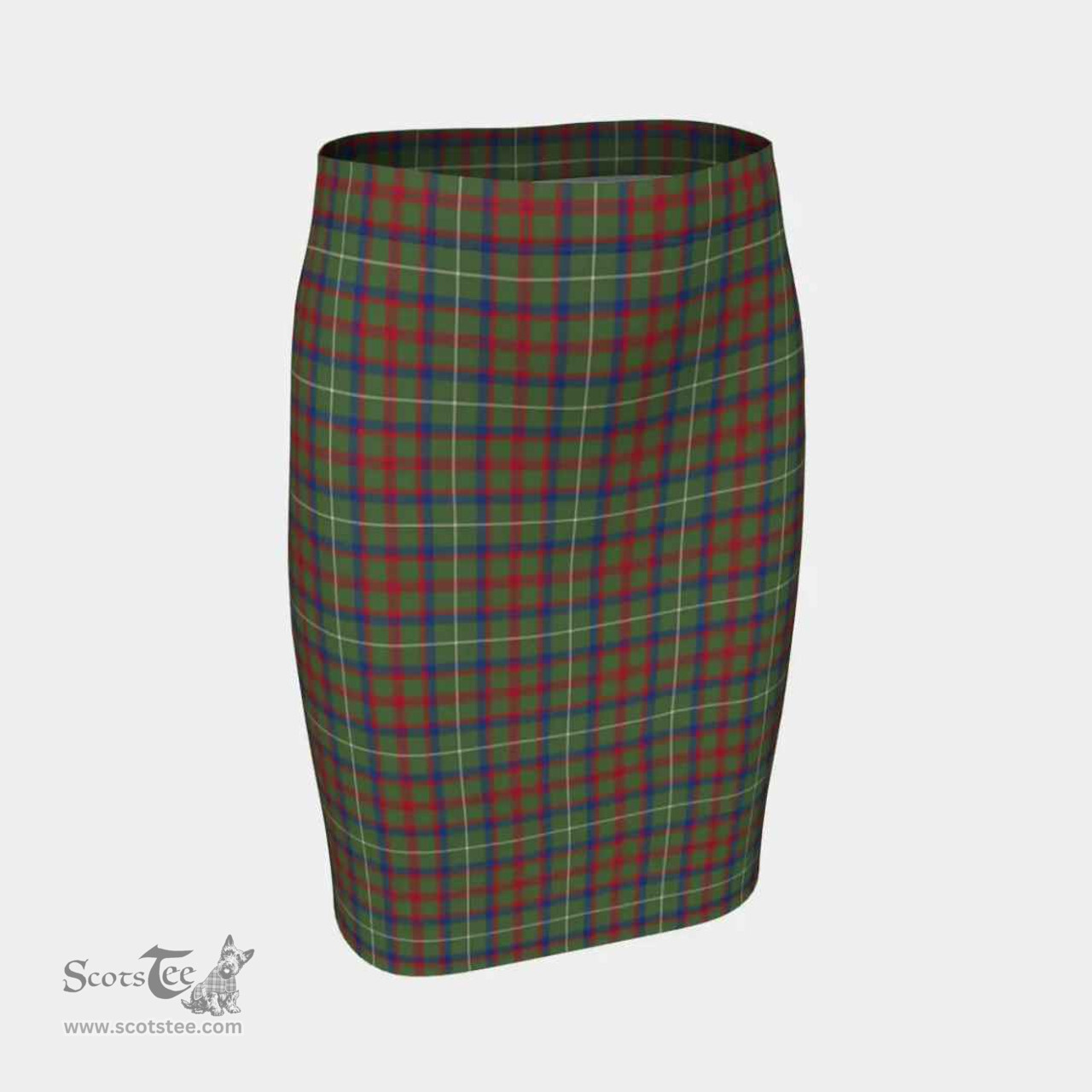 Scottish Shaw Green Modern Clan Tartan Womens Pencil Skirt Tartan Fitted Skirt
