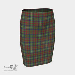 Scottish Shaw Green Modern Clan Tartan Womens Pencil Skirt Tartan Fitted Skirt