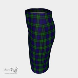 Scottish MacKinlay Modern Clan Tartan Womens Pencil Skirt Tartan Fitted Skirt
