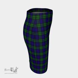 Scottish MacKinlay Modern Clan Tartan Womens Pencil Skirt Tartan Fitted Skirt