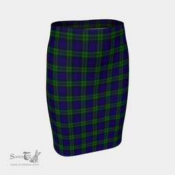 Scottish MacKinlay Modern Clan Tartan Womens Pencil Skirt Tartan Fitted Skirt