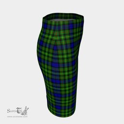 Scottish Rollo Modern Clan Tartan Womens Pencil Skirt Tartan Fitted Skirt