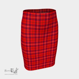 Scottish Rose Modern Clan Tartan Womens Pencil Skirt Tartan Fitted Skirt