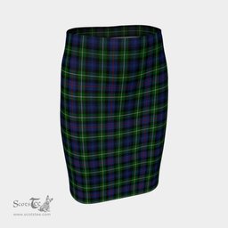 Scottish MacKenzie Modern Clan Tartan Womens Pencil Skirt Tartan Fitted Skirt