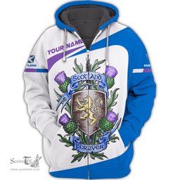 ScotsTee Shop Scotland Personalized Thistle Lion Forever Scottish Shirt Scotland Flag