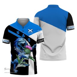 ScotsTee Shop Scotland Personalized Scottish Lion Thistle Forever Scotland Flag Shirt