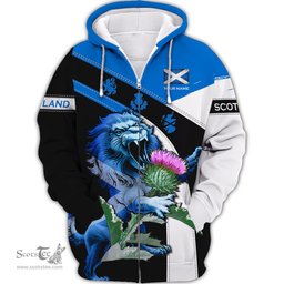 ScotsTee Shop Scotland Personalized Scottish Lion Thistle Forever Scotland Flag Shirt