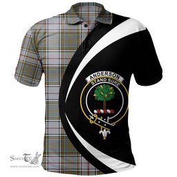 ScotsTee Shop Scottish Anderson Ross Ancient Clan Crest Personalized Tartan Polo Shirt Circle Style Back Shirt with Your Text