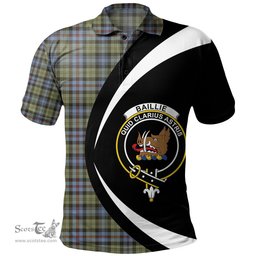 ScotsTee Shop Scottish Baillie of Lamington Weathered Clan Crest Personalized Tartan Polo Shirt Circle Style Back Shirt with Your Text