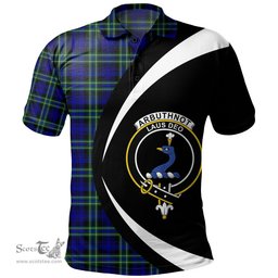 ScotsTee Shop Scottish Arbuthnot Modern Clan Crest Personalized Tartan Polo Shirt Circle Style Back Shirt with Your Text