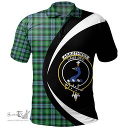 ScotsTee Shop Scottish Arbuthnot Ancient Clan Crest Personalized Tartan Polo Shirt Circle Style Back Shirt with Your Text