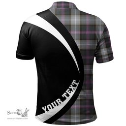 ScotsTee Shop Scottish Alexander of Menstry Hunting Weathered Clan Crest Personalized Tartan Polo Shirt Circle Style Back Shirt with Your Text