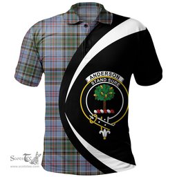 ScotsTee Shop Scottish Anderson Old Ancient Clan Crest Personalized Tartan Polo Shirt Circle Style Back Shirt with Your Text