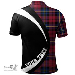 ScotsTee Shop Scottish Aitken Modern Clan Crest Personalized Tartan Polo Shirt Circle Style Back Shirt with Your Text