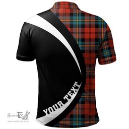 ScotsTee Shop Scottish Aitken Ancient Clan Crest Personalized Tartan Polo Shirt Circle Style Back Shirt with Your Text