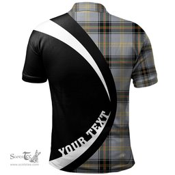 ScotsTee Shop Scottish Bell of the Borders Ancient Clan Crest Personalized Tartan Polo Shirt Circle Style Back Shirt with Your Text