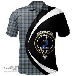 ScotsTee Shop Scottish Arbuthnot Weathered Clan Crest Personalized Tartan Polo Shirt Circle Style Back Shirt with Your Text