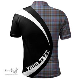 ScotsTee Shop Scottish Anderson Old Weathered Clan Crest Personalized Tartan Polo Shirt Circle Style Back Shirt with Your Text