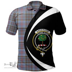 ScotsTee Shop Scottish Anderson Old Weathered Clan Crest Personalized Tartan Polo Shirt Circle Style Back Shirt with Your Text