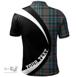 ScotsTee Shop Scottish Bisset Modern Clan Crest Personalized Tartan Polo Shirt Circle Style Back Shirt with Your Text