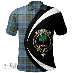 ScotsTee Shop Scottish Anderson Old Modern Clan Crest Personalized Tartan Polo Shirt Circle Style Back Shirt with Your Text
