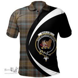 ScotsTee Shop Scottish Baillie Weathered Clan Crest Personalized Tartan Polo Shirt Circle Style Back Shirt with Your Text