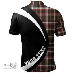 ScotsTee Shop Scottish Black (DCD) Weathered Clan Crest Personalized Tartan Polo Shirt Circle Style Back Shirt with Your Text