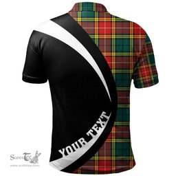ScotsTee Shop Scottish Baxter of Balgavies Modern Clan Crest Personalized Tartan Polo Shirt Circle Style Back Shirt with Your Text