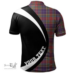 ScotsTee Shop Scottish Bethune Weathered Clan Crest Personalized Tartan Polo Shirt Circle Style Back Shirt with Your Text