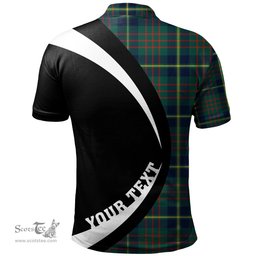 ScotsTee Shop Scottish Cameron of Lochiel Hunting Modern 2 Clan Crest Personalized Tartan Polo Shirt Circle Style Back Shirt with Your Text
