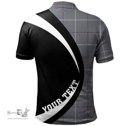 ScotsTee Shop Scottish Dunbar of Pitgaveny Clan Crest Personalized Tartan Polo Shirt Circle Style Back Shirt with Your Text