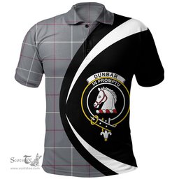 ScotsTee Shop Scottish Dunbar of Pitgaveny Clan Crest Personalized Tartan Polo Shirt Circle Style Back Shirt with Your Text