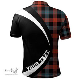 ScotsTee Shop Scottish Brown (Broun) Ancient Clan Crest Personalized Tartan Polo Shirt Circle Style Back Shirt with Your Text
