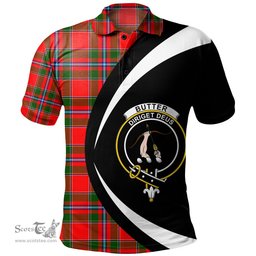 ScotsTee Shop Scottish Butter Clan Crest Personalized Tartan Polo Shirt Circle Style Back Shirt with Your Text