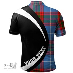 ScotsTee Shop Scottish Dalmahoy Clan Crest Personalized Tartan Polo Shirt Circle Style Back Shirt with Your Text