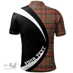 ScotsTee Shop Scottish Dalrymple of Castleton #2 Weathered Clan Crest Personalized Tartan Polo Shirt Circle Style Back Shirt with Your Text