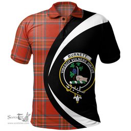 ScotsTee Shop Scottish Burnett of Leys Ancient Clan Crest Personalized Tartan Polo Shirt Circle Style Back Shirt with Your Text