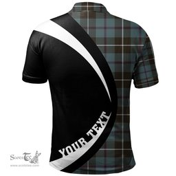 ScotsTee Shop Scottish Douglas Weathered Clan Crest Personalized Tartan Polo Shirt Circle Style Back Shirt with Your Text