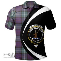 ScotsTee Shop Scottish Davidson Weathered Clan Crest Personalized Tartan Polo Shirt Circle Style Back Shirt with Your Text