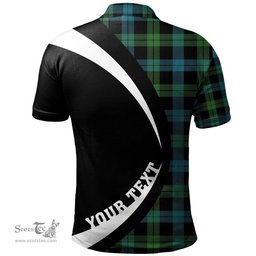 ScotsTee Shop Scottish Campbell of Lochawe Ancient 2 Clan Crest Personalized Tartan Polo Shirt Circle Style Back Shirt with Your Text