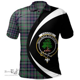 ScotsTee Shop Scottish Cooper Modern Clan Crest Personalized Tartan Polo Shirt Circle Style Back Shirt with Your Text